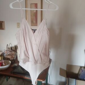 BEAUTIFUL Express Satin Cream Bodysuit Size Large NWT